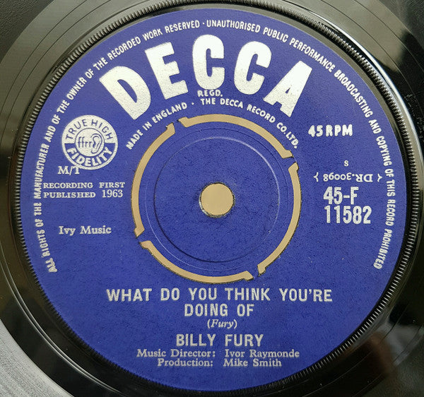 Billy Fury : Like I've Never Been Gone (7", Single)