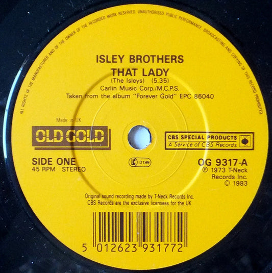 The Isley Brothers : That Lady / Summer Breeze (7", RP)