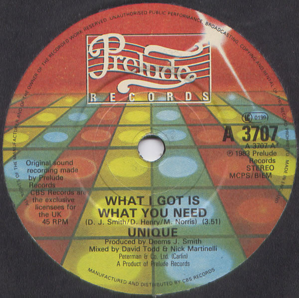 Unique (5) : What I Got Is What You Need (7")