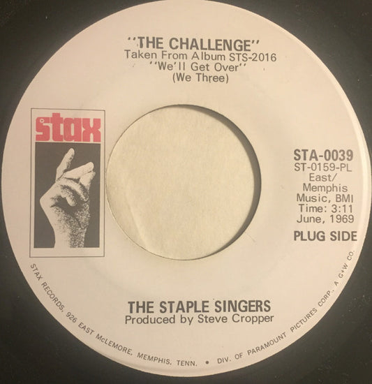 The Staple Singers : The Challenge (7", Single, Promo)