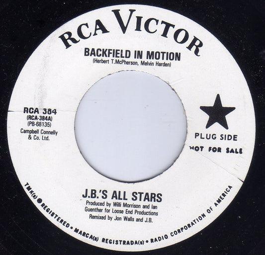 J.B.'s All Stars : Backfield In Motion (7", Single, Promo)