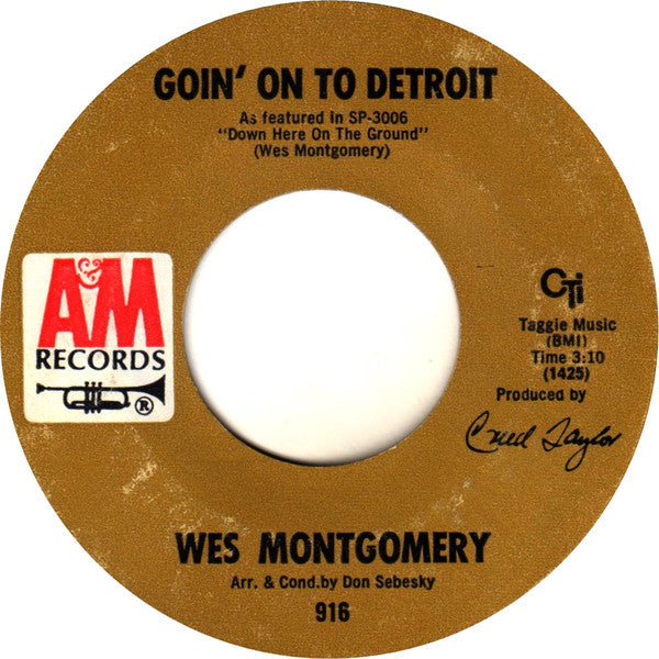 Wes Montgomery : Wind Song / Goin' On To Detroit (7", Single, Styrene, Mon)