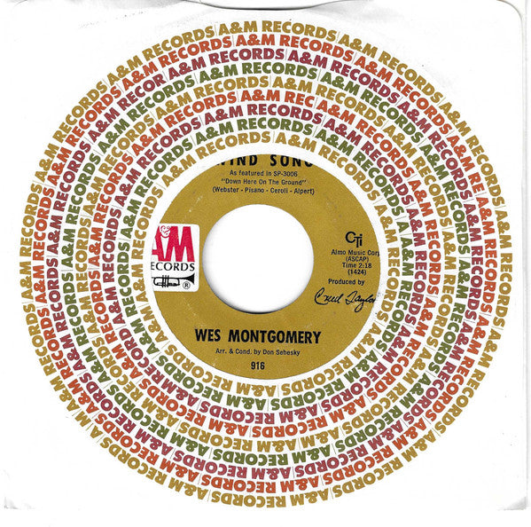 Wes Montgomery : Wind Song / Goin' On To Detroit (7", Single, Styrene, Mon)