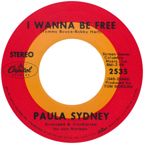 Paula Sydney : I Wanna Be Free (7", Single)