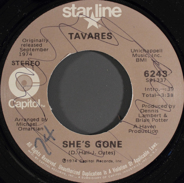 Tavares : She's Gone / Check It Out (7")