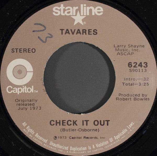 Tavares : She's Gone / Check It Out (7")