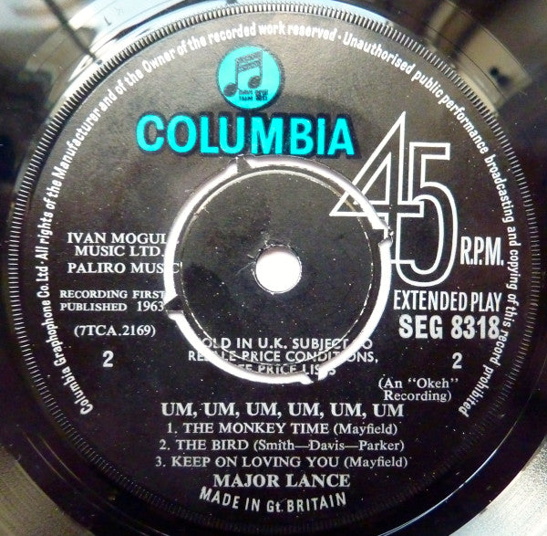 Major Lance : Um, Um, Um, Um, Um, Um (7", EP, Comp, Mono)