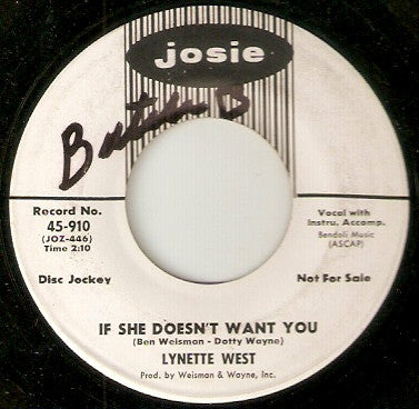 Lynette West : If She Doesn't Want You (7", Single, Promo)