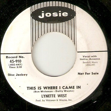 Lynette West : If She Doesn't Want You (7", Single, Promo)