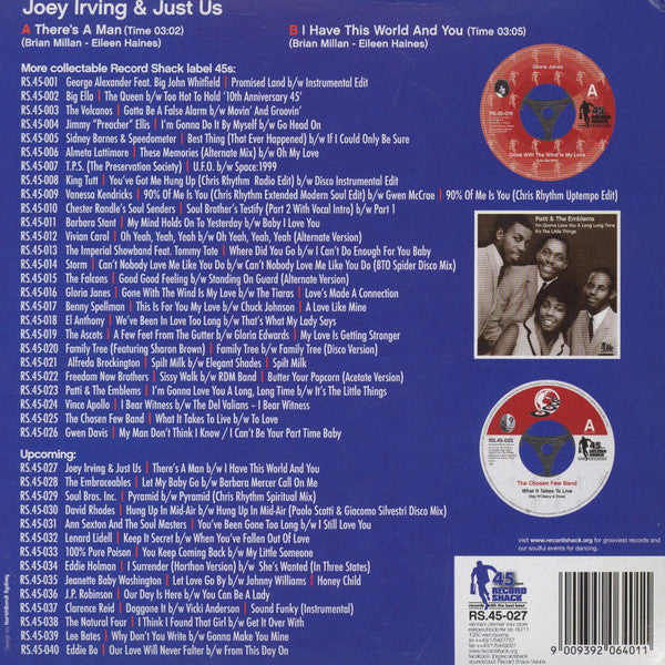 Joey Irving & The Just Us : There's A Man / I Have This World And You (7")