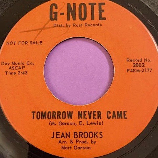 Jean Brooks (3) : Tomorrow Never Came / Losing (7", Promo)