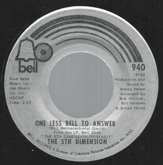 The Fifth Dimension : One Less Bell To Answer   (7", Single, Ame)