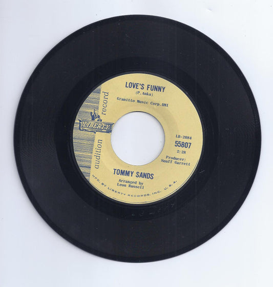 Tommy Sands : Love's Funny / One Rose Today, One Rose Tomorrow (7", Promo)