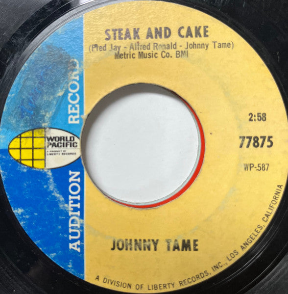 Johnny Tame : Sand In My Shoes / Steak And Cake (7", Single, Promo)