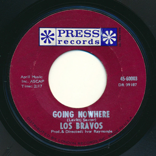 Los Bravos : Going Nowhere / Brand New Baby (7")