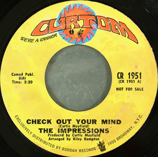 The Impressions : Check Out Your Mind  (7", Promo, Styrene)