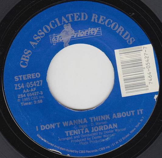 Tenita Jordan : I Don't Wanna Think About It (7")