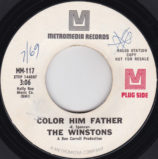 The Winstons : Color Him Father / Amen, Brother (7", Promo, Styrene, Pit)