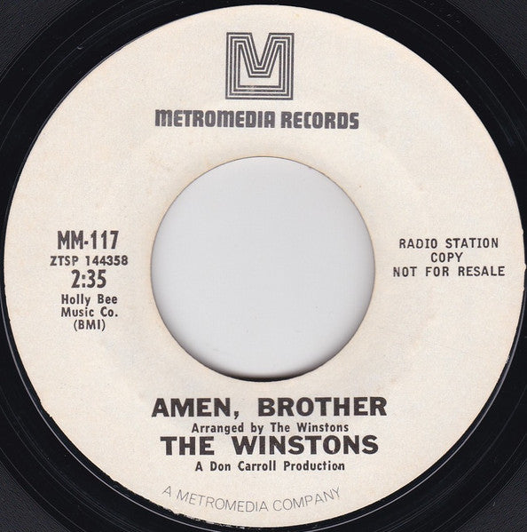 The Winstons : Color Him Father / Amen, Brother (7", Promo, Styrene, Pit)
