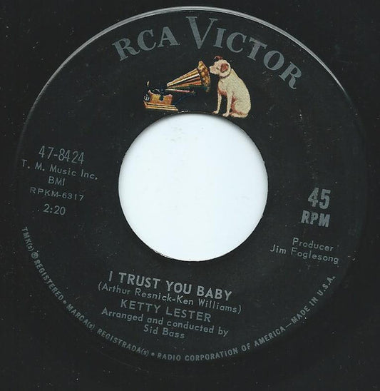 Ketty Lester : I Trust You Baby (7", Single)