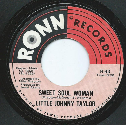 Little Johnny Taylor : Sweet Soul Woman / Make Love To Me Baby (7", Single, Styrene)