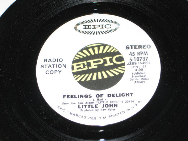 Little John (7) : Feelings Of Delight / Turn Your Face To A Smile (7", Promo)