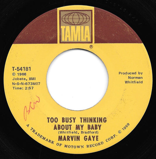 Marvin Gaye : Too Busy Thinking About My Baby / Wherever I Lay My Hat (That's  My Home) (7", Single, ARP)