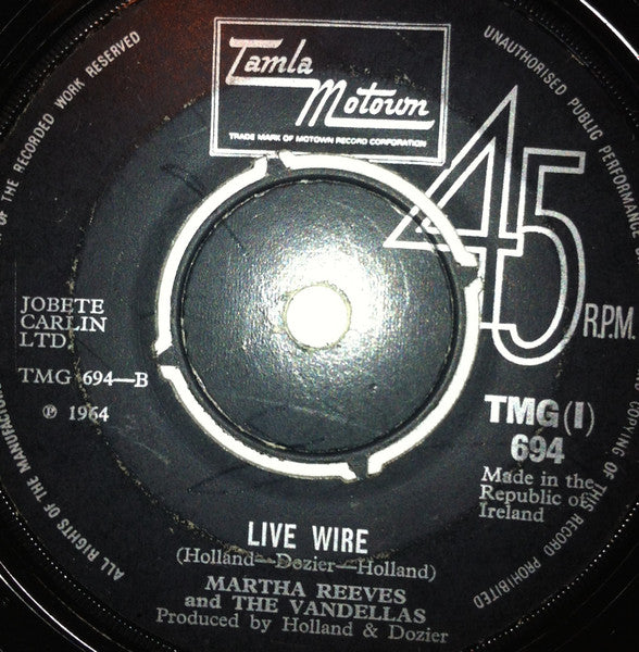 Martha Reeves & The Vandellas : Nowhere To Run (7", Single)