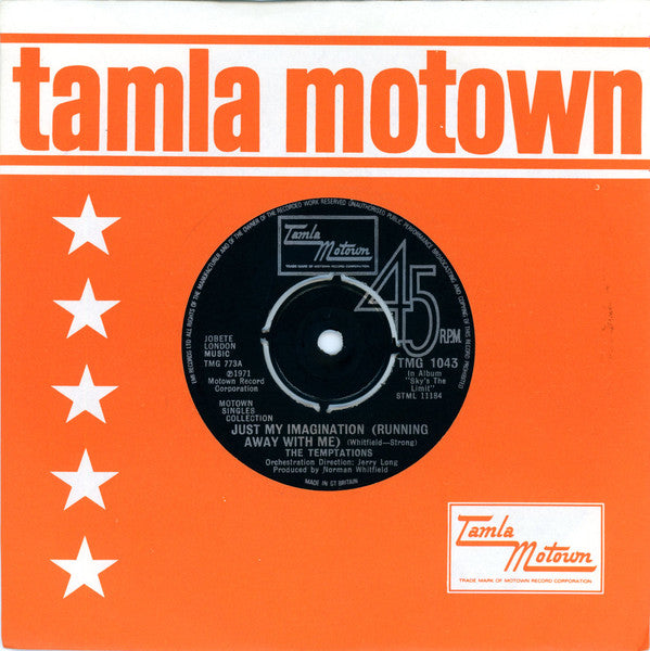 The Temptations : Just My Imagination (Running Away With Me) / Get Ready (7", Single)