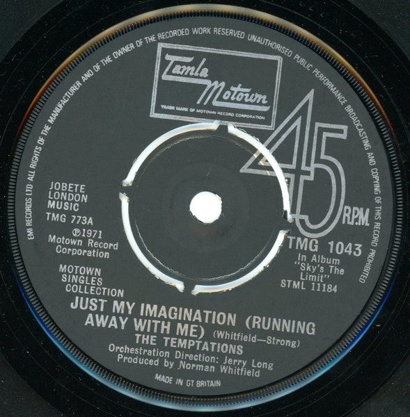 The Temptations : Just My Imagination (Running Away With Me) / Get Ready (7", Single)