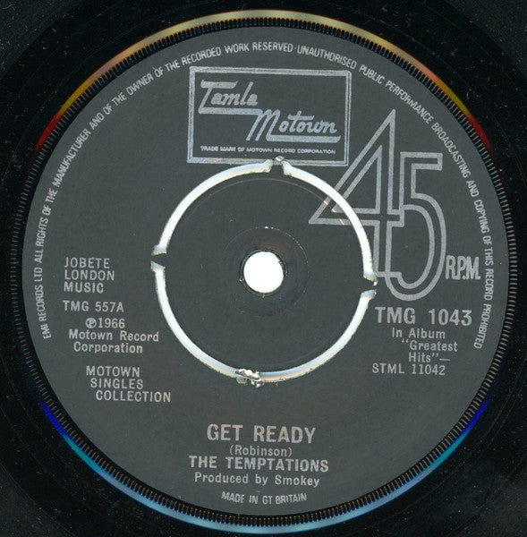 The Temptations : Just My Imagination (Running Away With Me) / Get Ready (7", Single)