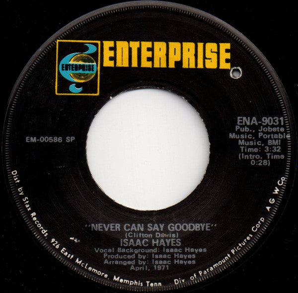 Isaac Hayes : Never Can Say Goodbye (7", Spe)