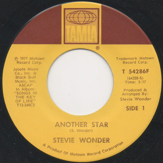 Stevie Wonder : Another Star / Creepin' (7", Single)