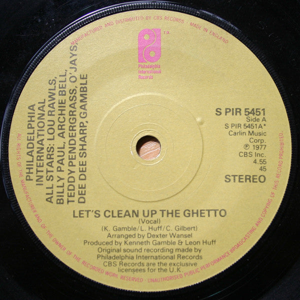 Philadelphia International All Stars / MFSB : Let's Clean Up The Ghetto (7", Single)