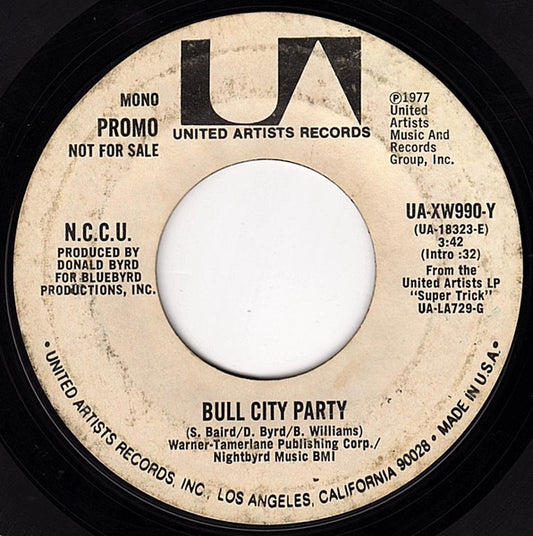 N.C.C.U. : Bull City Party (7", Mono, Promo)